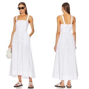 NWT HELSA Cotton Poplin Midsummer Dress in white